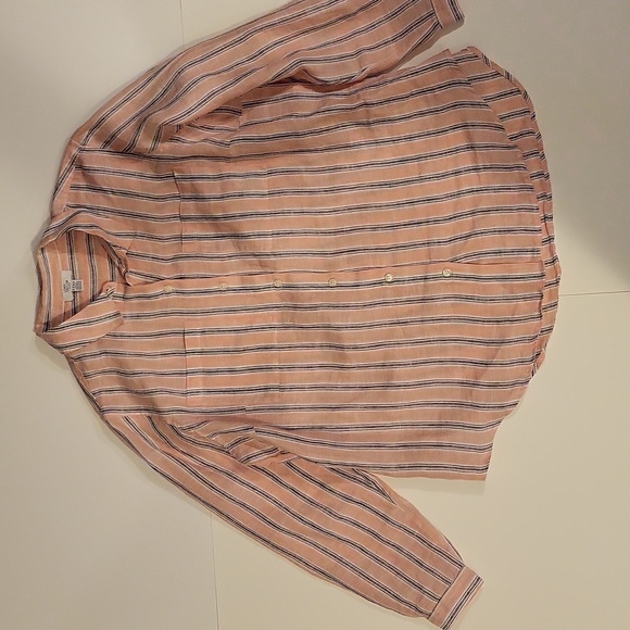 Lord & Taylor Size 2X mauve color stripped shirt. - Picture 2 of 3